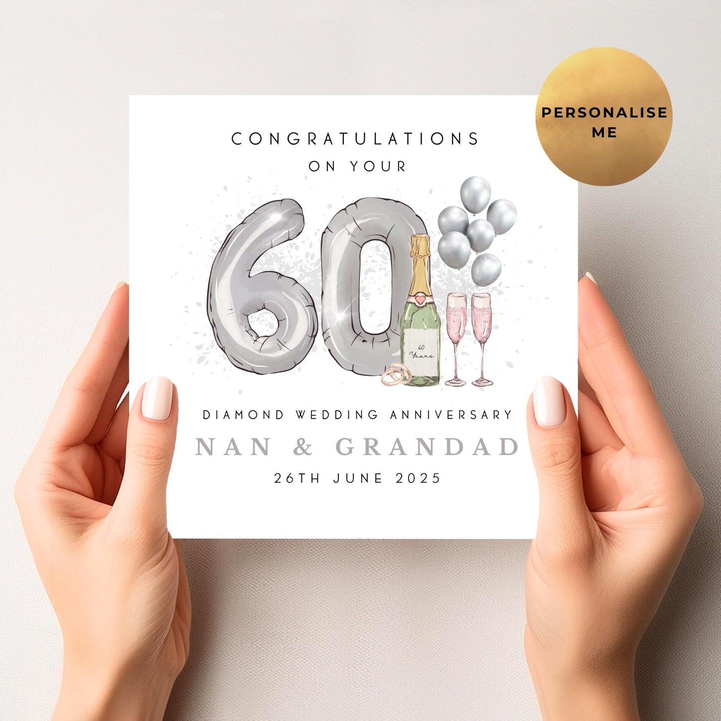 Diamond Wedding Anniversary Card