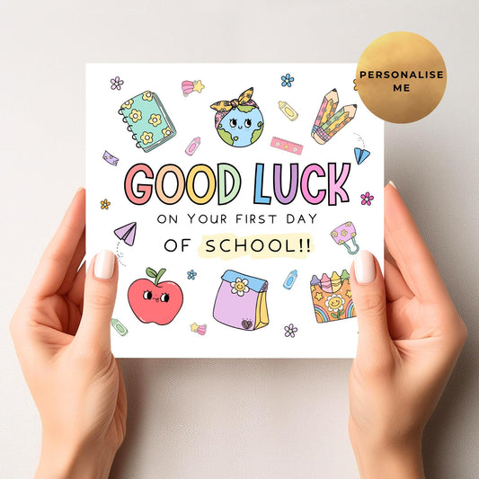 Pastel First Day Of School Card