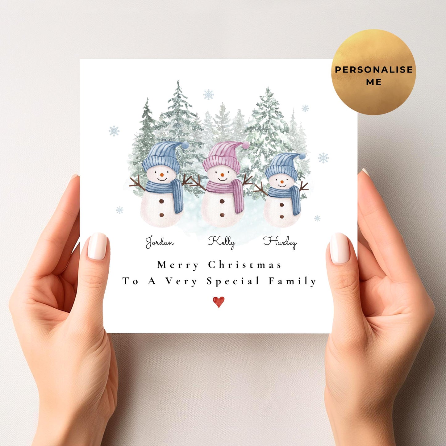 Snowman Family Christmas Card