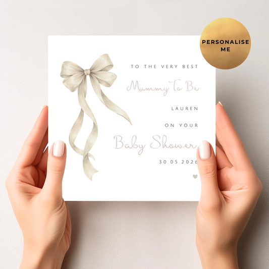 Gender Neutral Ribbon Baby Shower Card