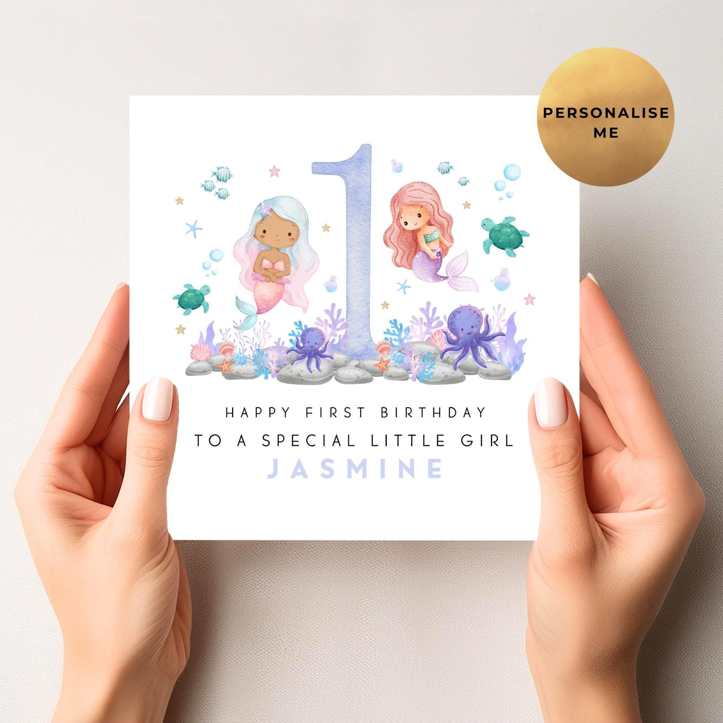 Mermaid Birthday Card For Little Girl