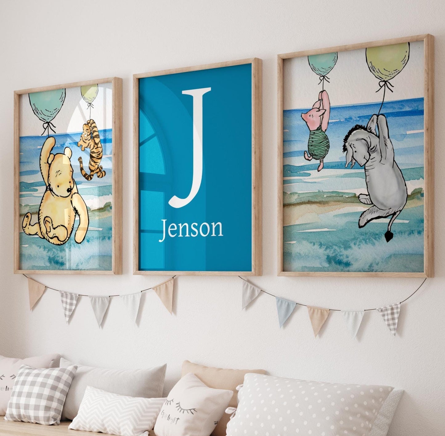 3x Winnie The Pooh Nursery Prints
