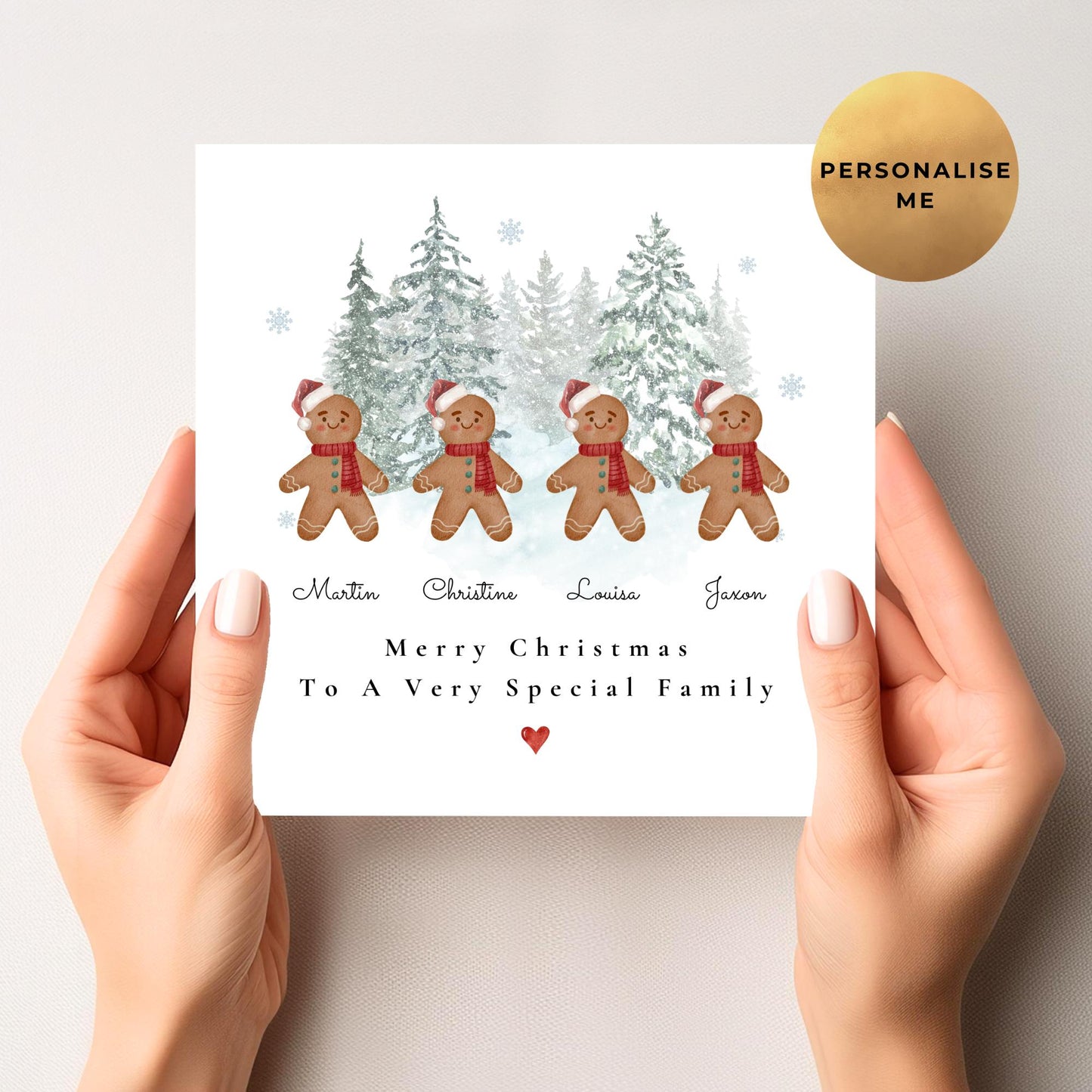 Gingerbread Family Christmas Card