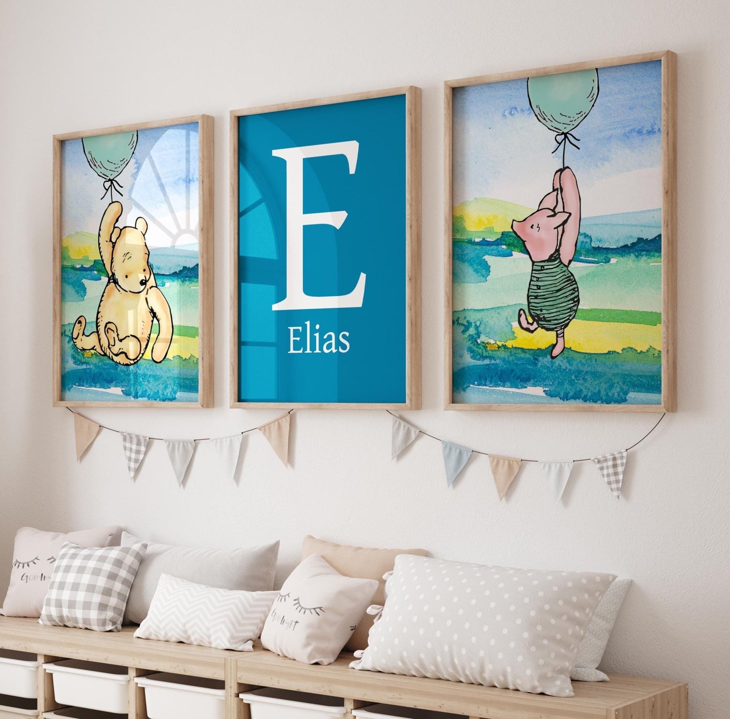 3x Winnie The Pooh Nursery Prints