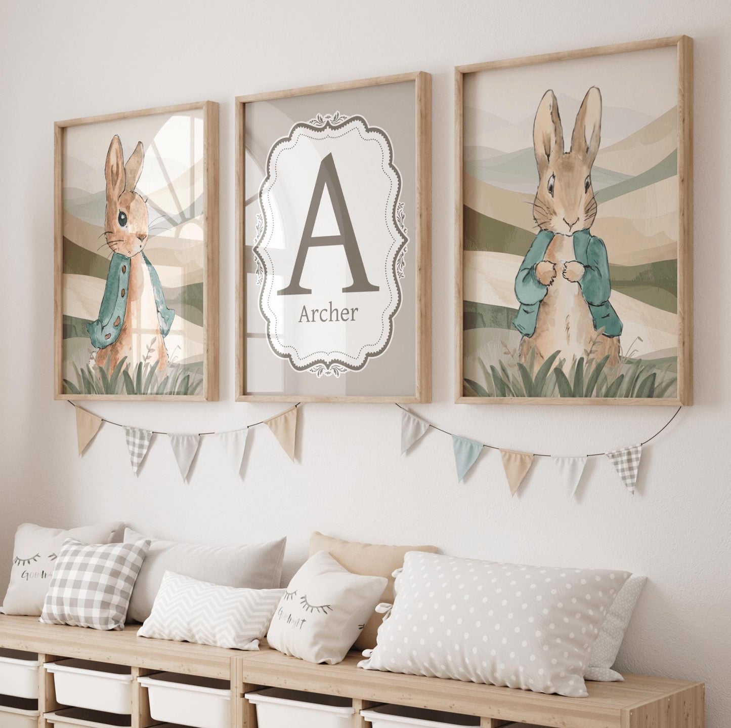 3x Peter Rabbit Nursery Prints