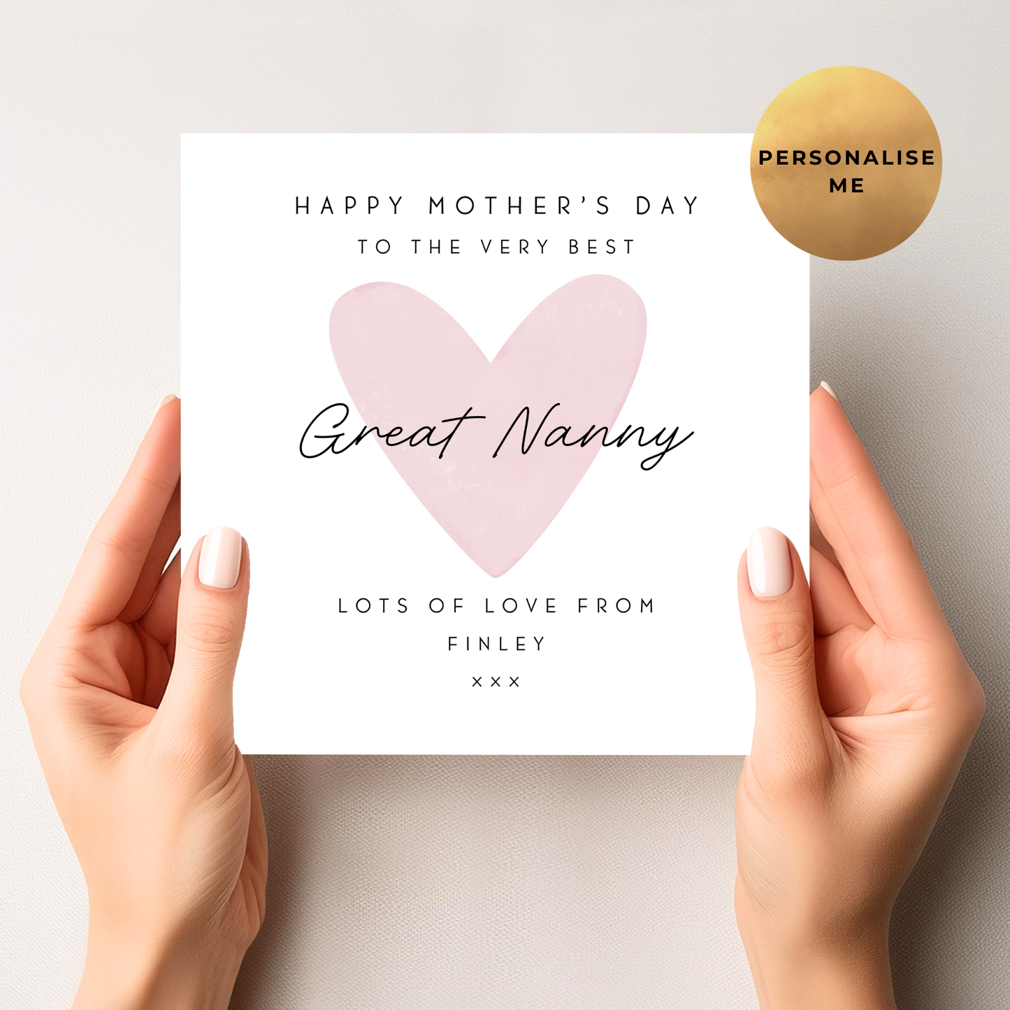 Simple Heart Mother's Day Card For Great Grandparent
