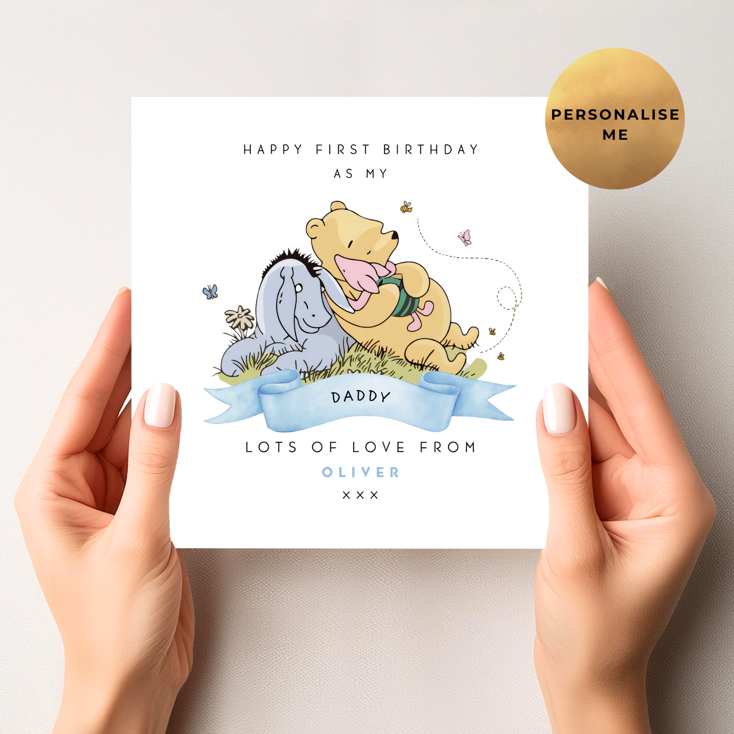 Winnie The Pooh First Birthday Card