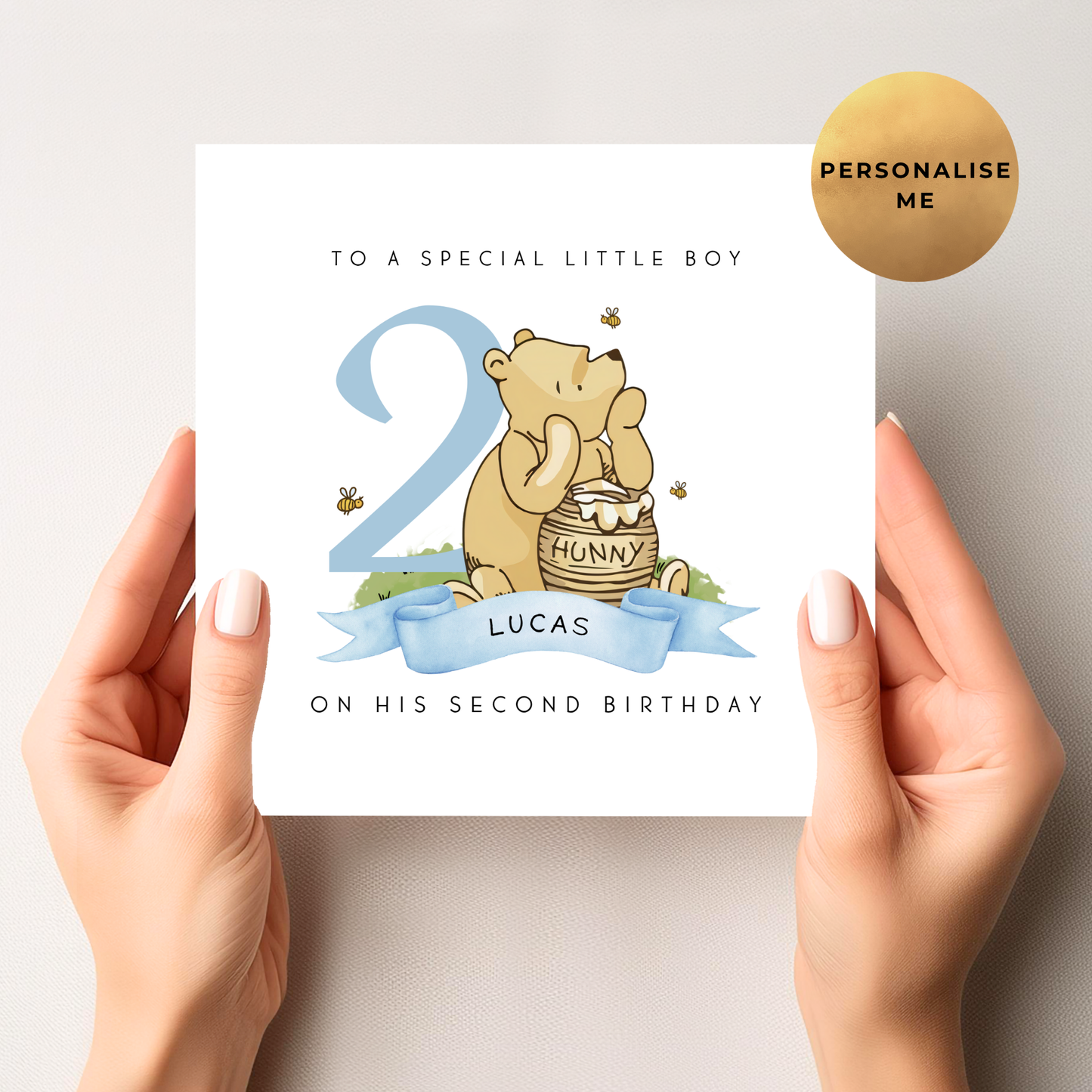 Winnie The Pooh Age Birthday Card For Boy