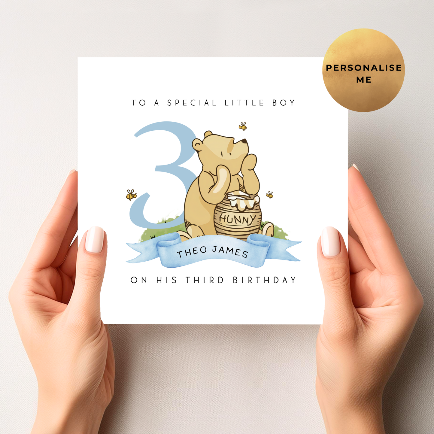 Winnie The Pooh Age Birthday Card For Boy