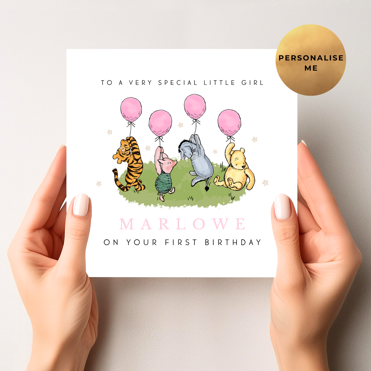 Winnie The Pooh Birthday Card For Little Girl