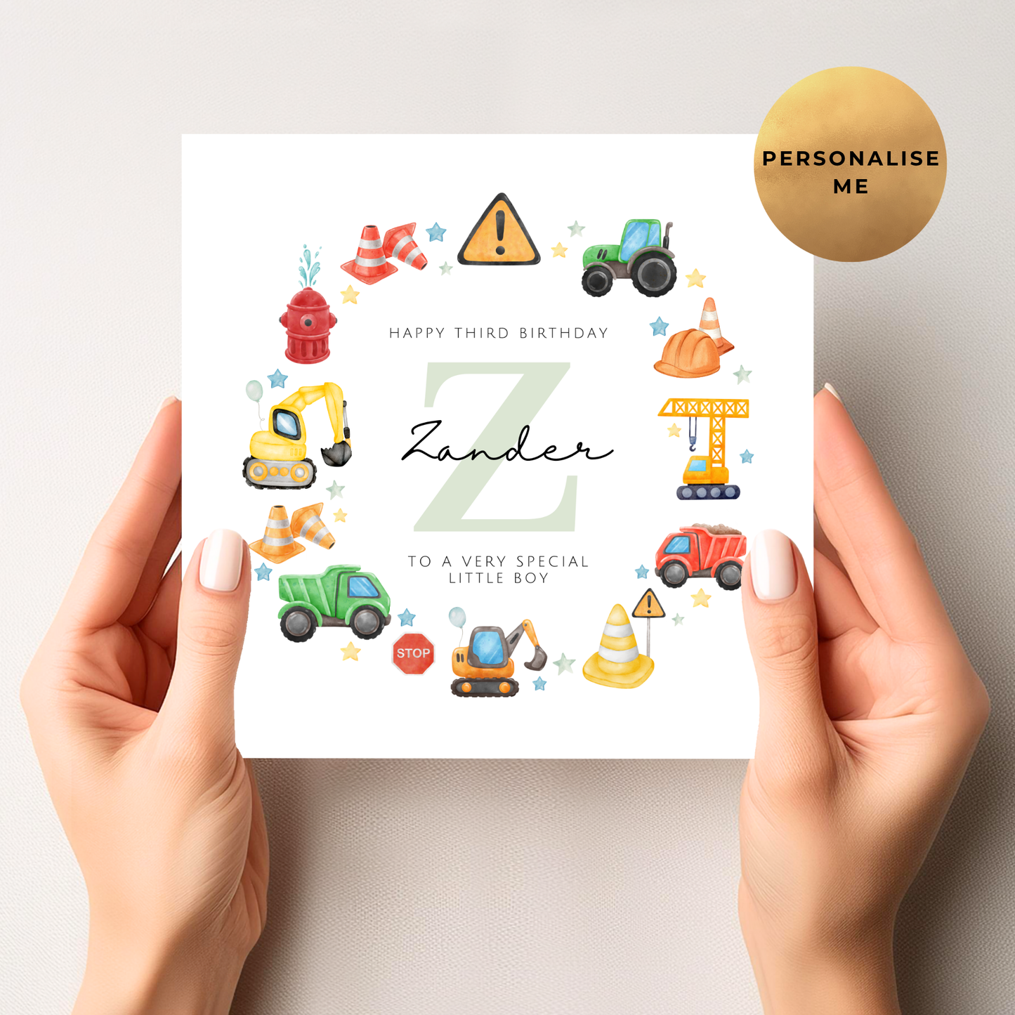 Construction Birthday Card