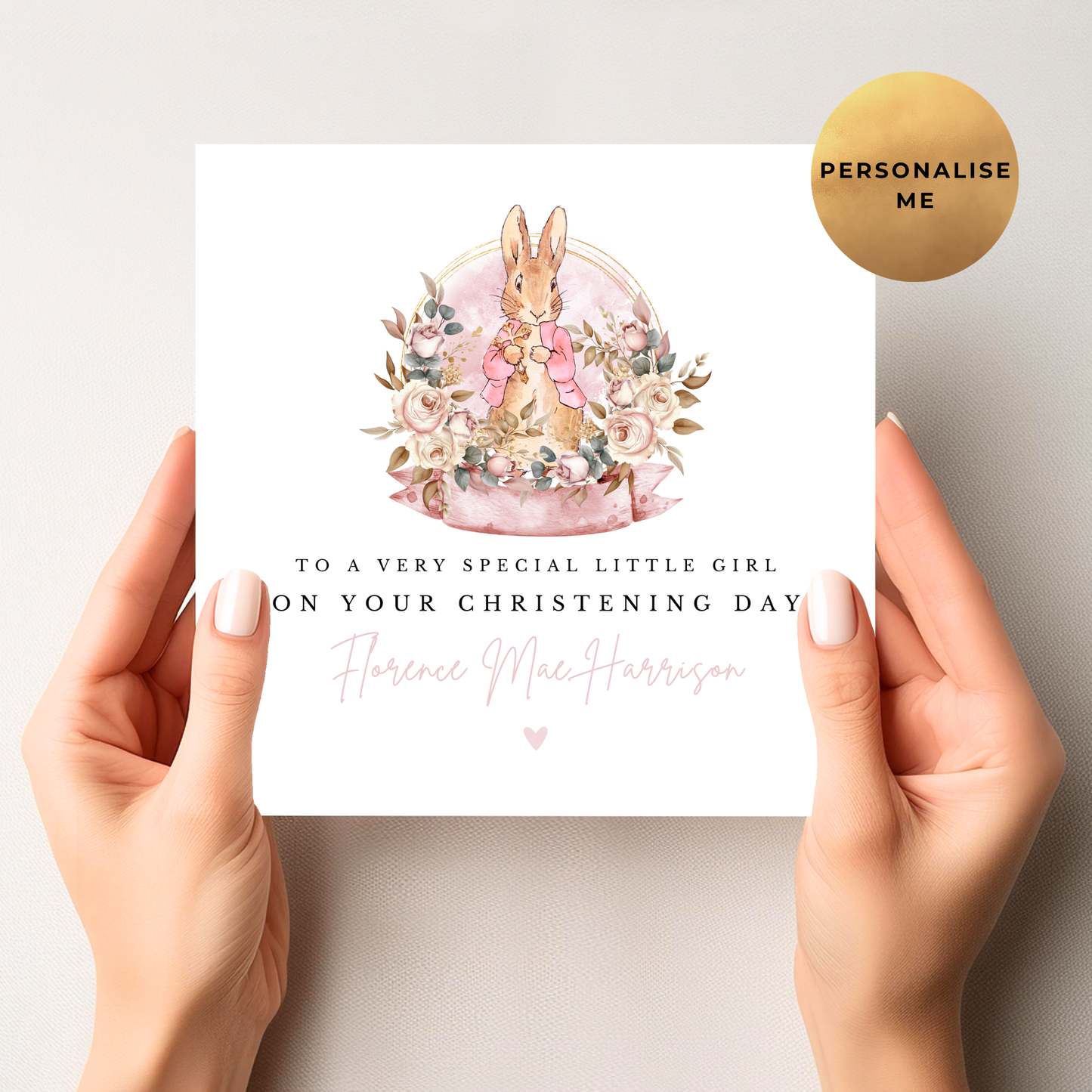 Peter Rabbit Religious Occasion Card For Little Girl