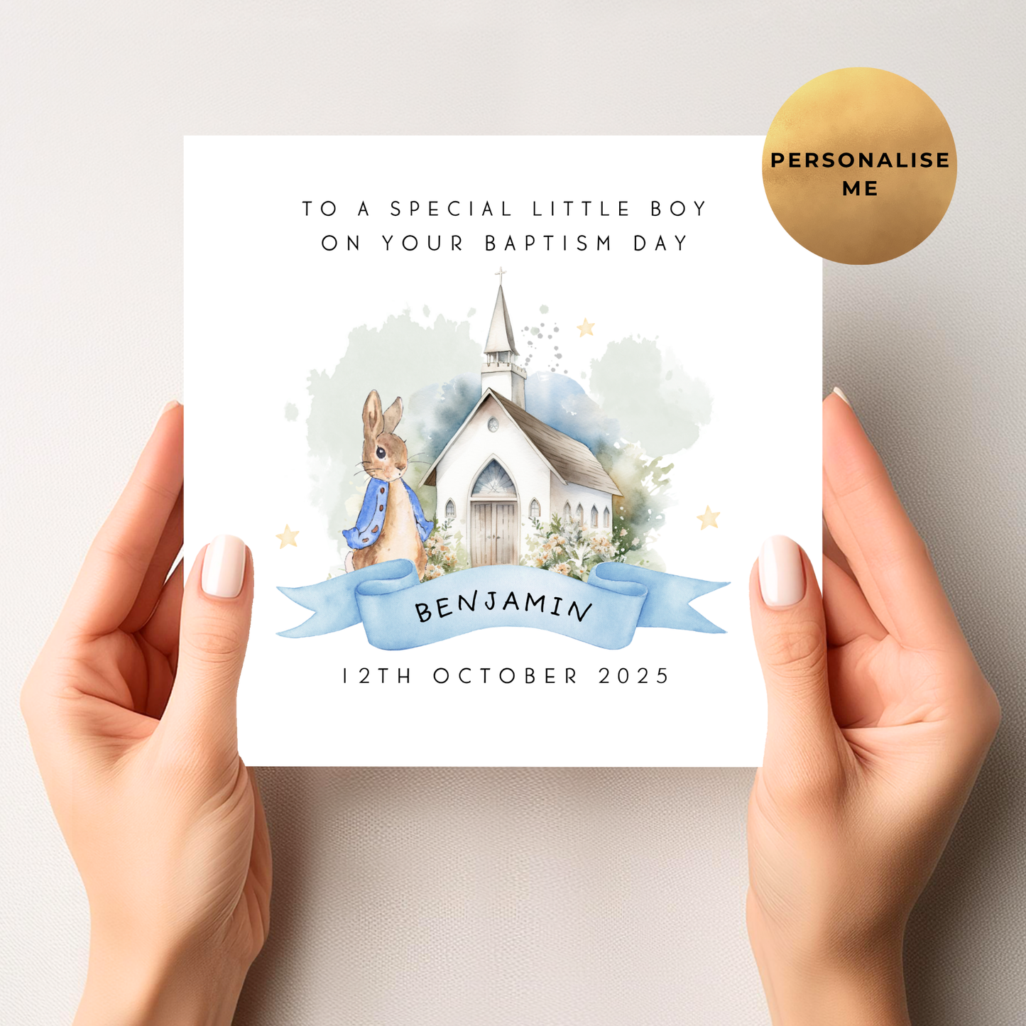 Peter Rabbit Religious Occasion Card For Little Boy