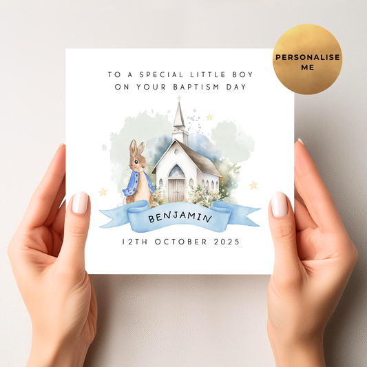 Peter Rabbit Religious Occasion Card For Little Boy