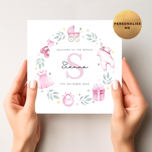 New Baby Card For Little Girl