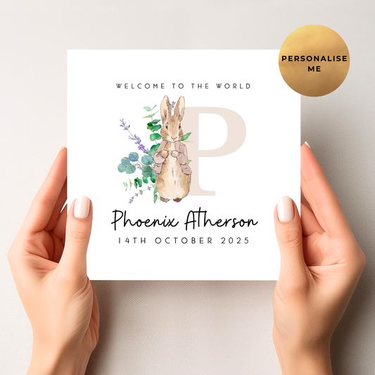 Peter Rabbit Unisex New Baby Card