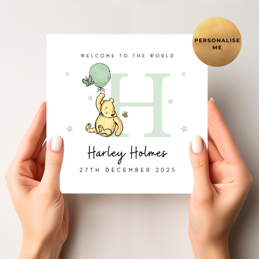 Winnie The Pooh Unisex New Baby Card