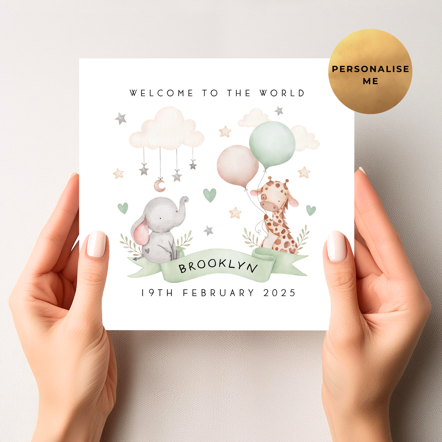 Safari Unisex New Baby Card