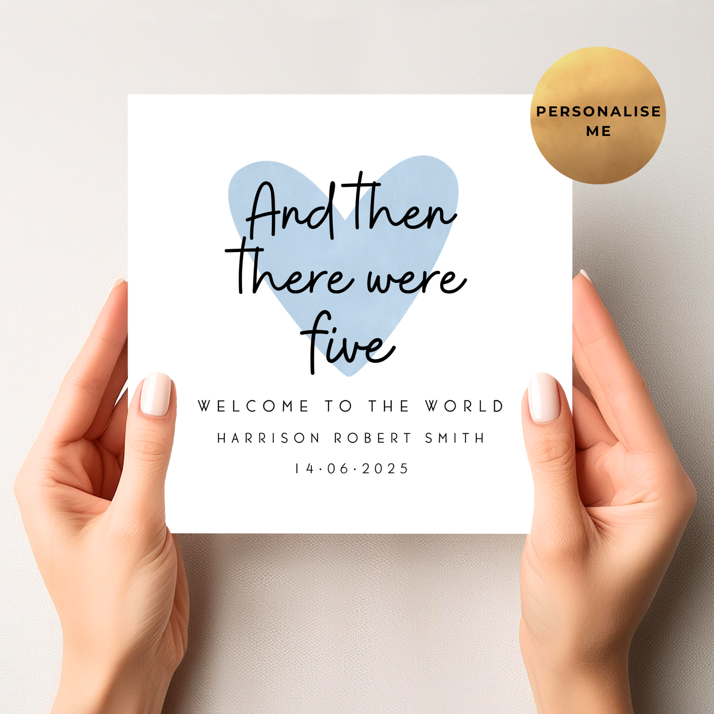 Then There Were Five New Baby Card For Little Boy