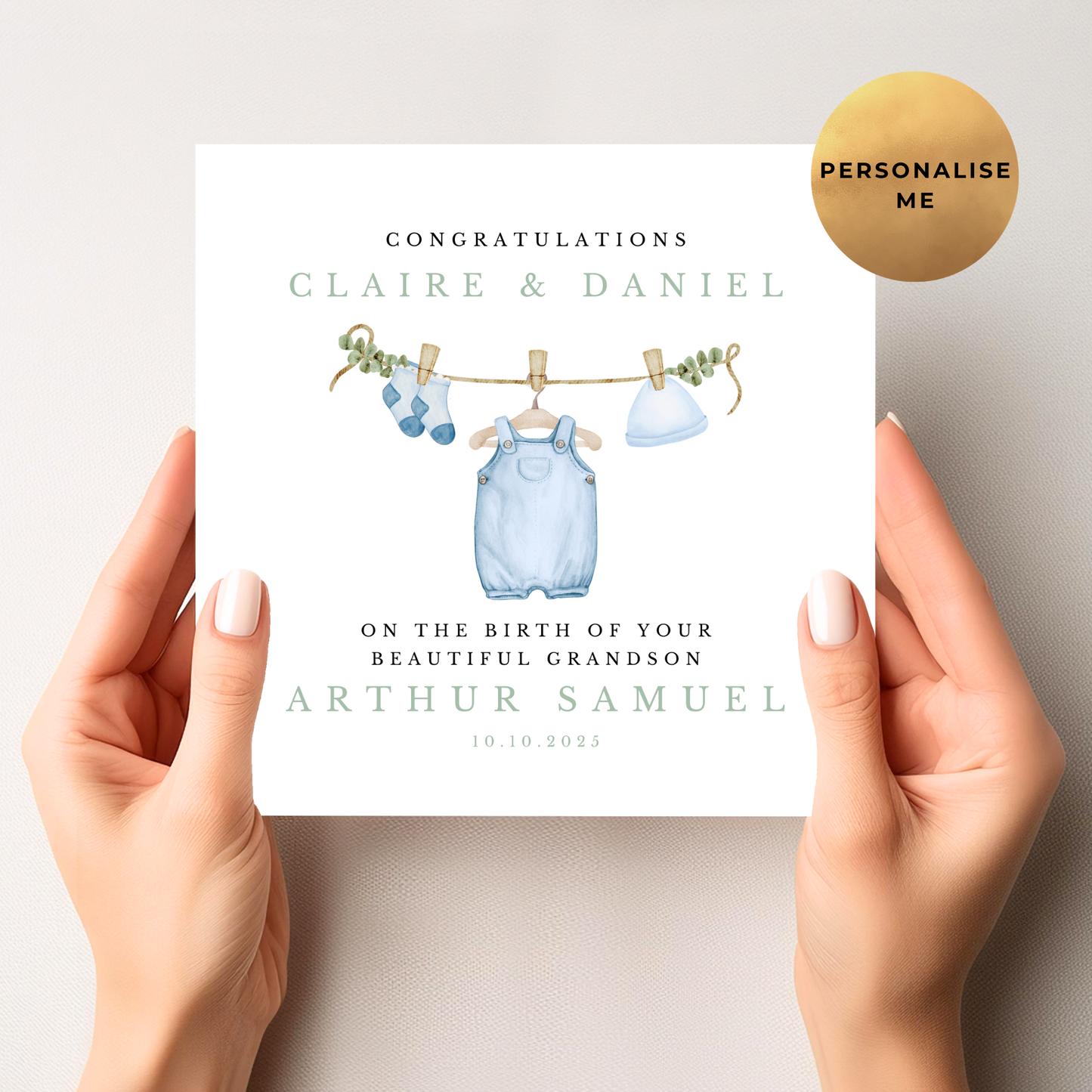 New Baby Boy Congratulations Card