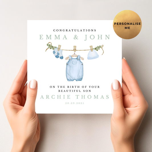 New Baby Boy Congratulations Card
