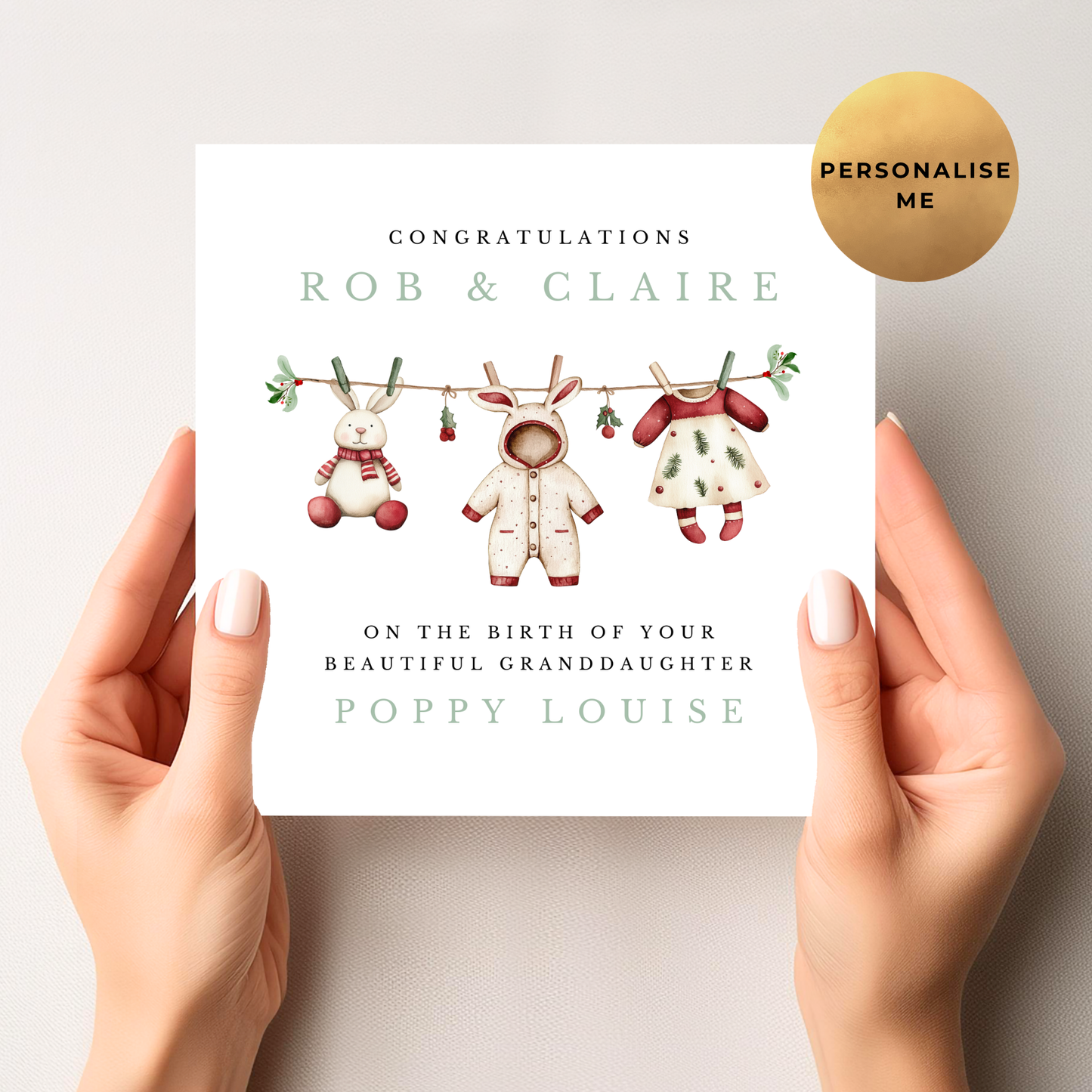 New Baby Girl Congratulations Card