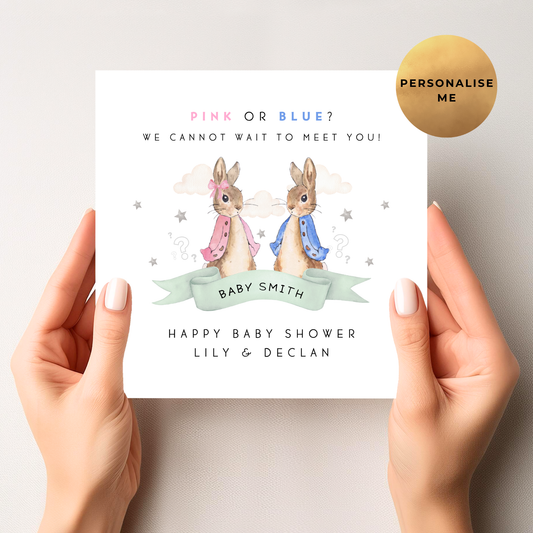 Peter Rabbit Unisex Baby Shower Card