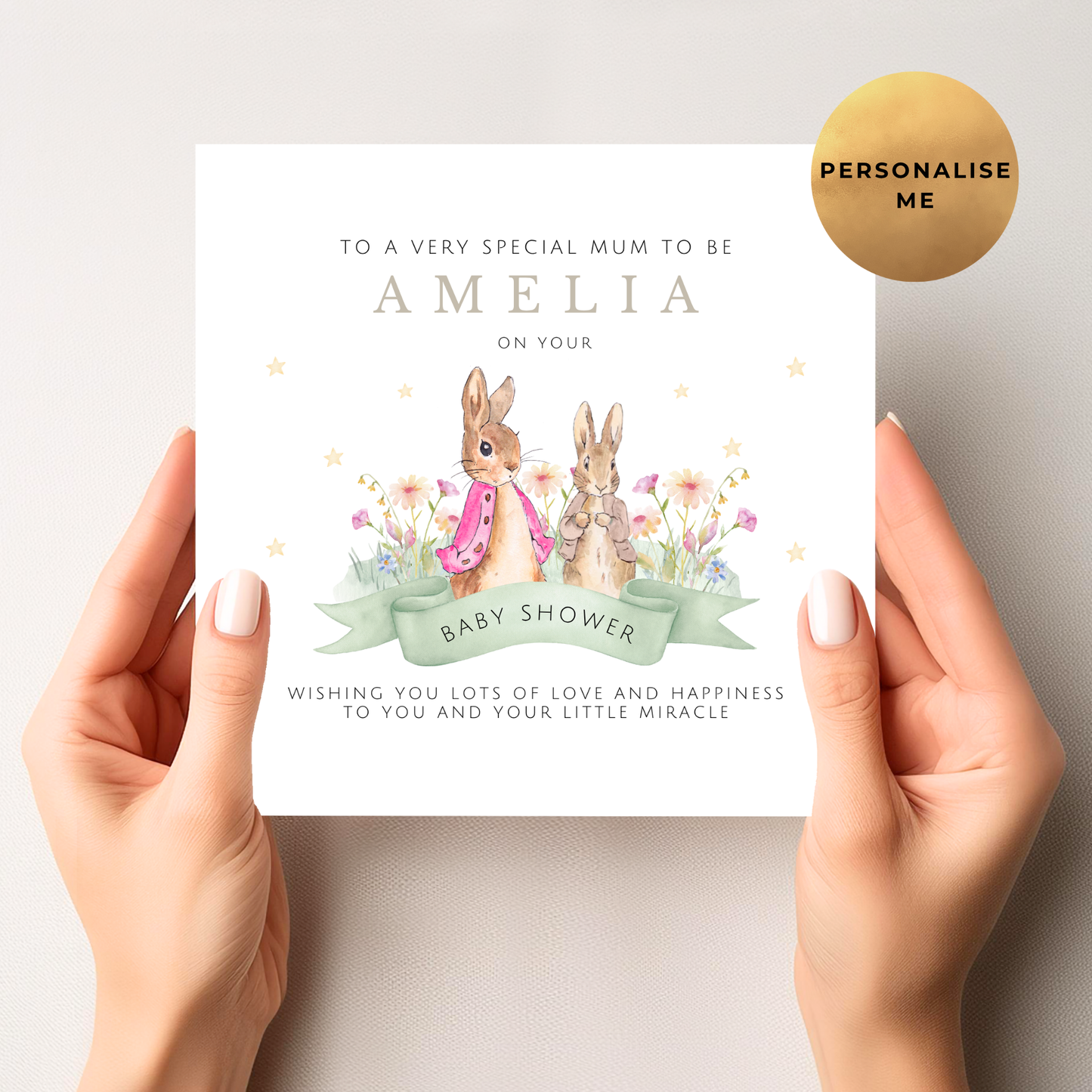 Peter Rabbit Gender Neutral Baby Shower Card