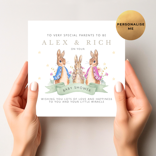 Peter Rabbit Gender Neutral Baby Shower Card
