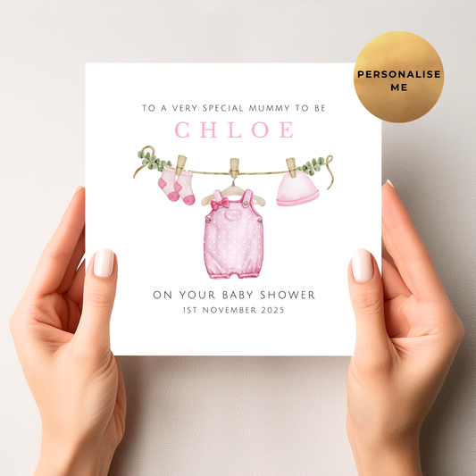 Baby Shower Card For Girl Mum