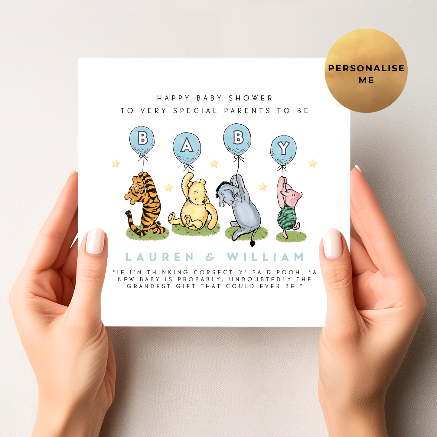 Winnie The Pooh Baby Shower Card For Boy Mum