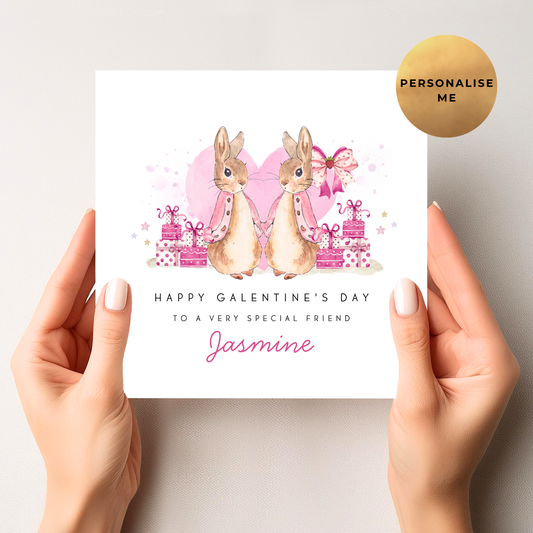 Peter Rabbit Galentine's Day Card