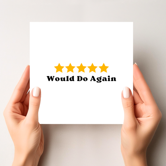 5 Stars Would Do Again Valentine's Day Card