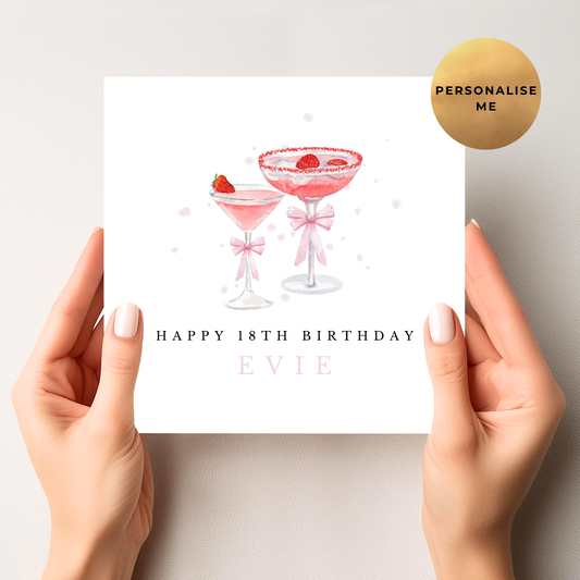 18th Cocktail Birthday Card