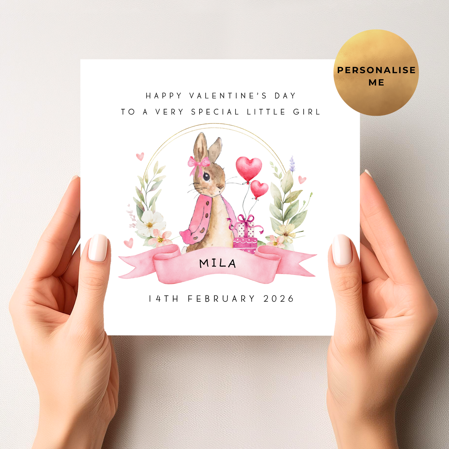 Peter Rabbit Valentine's Day Card For Little Girl
