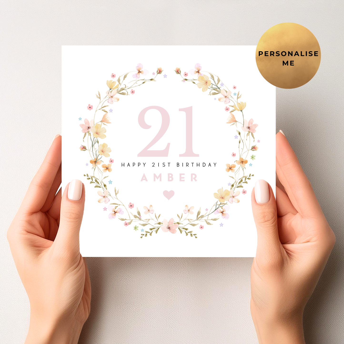 Floral 21st Birthday Card