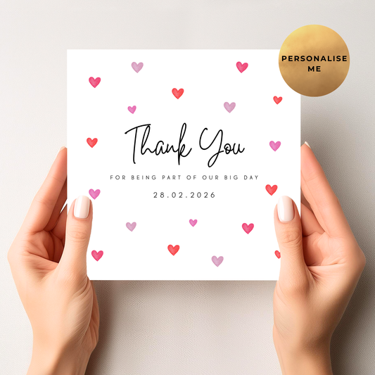 Love Heart Thank You Card