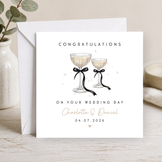 Champagne Wedding Card