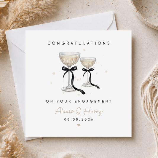 Champagne Engagement Card