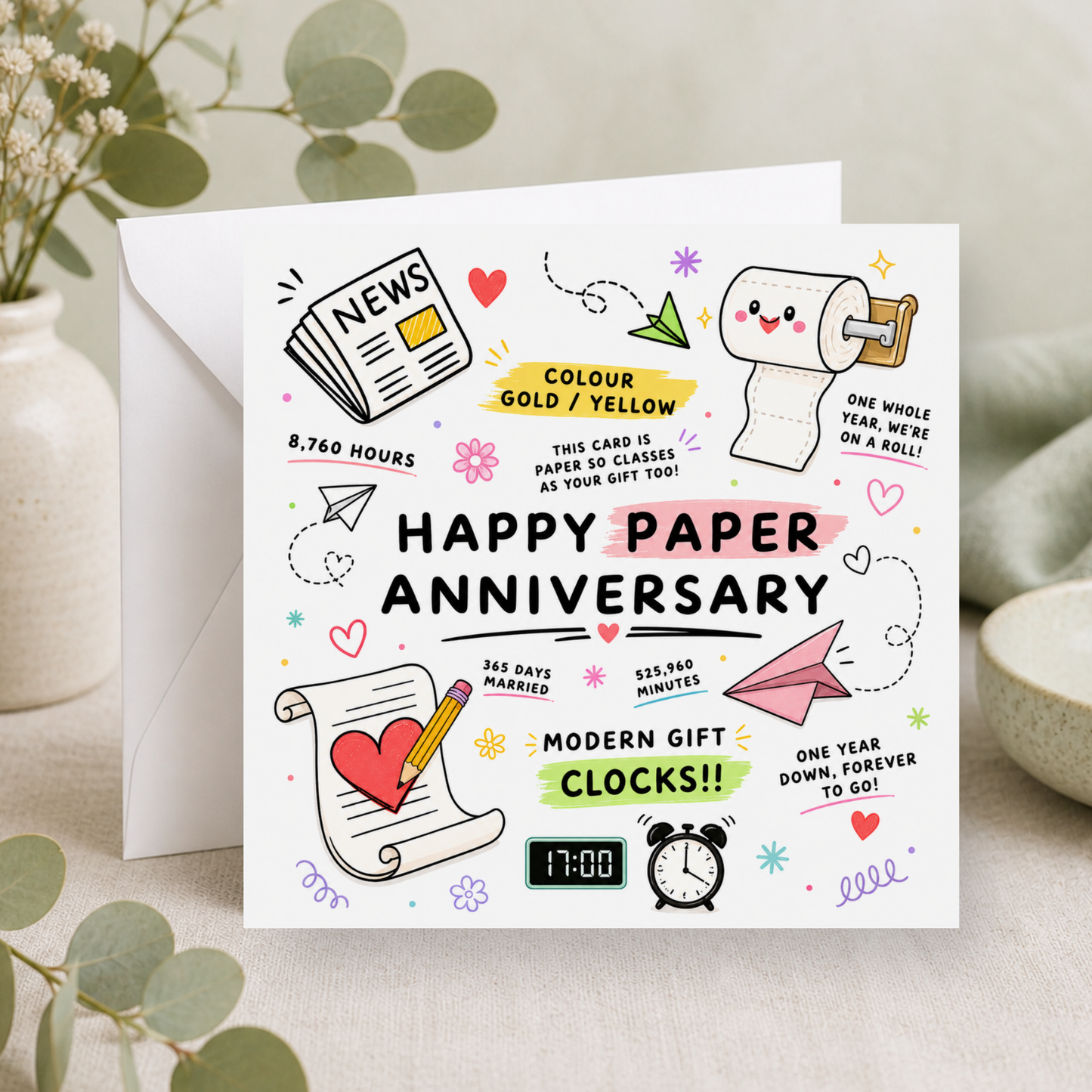 1st Paper Anniversary Card