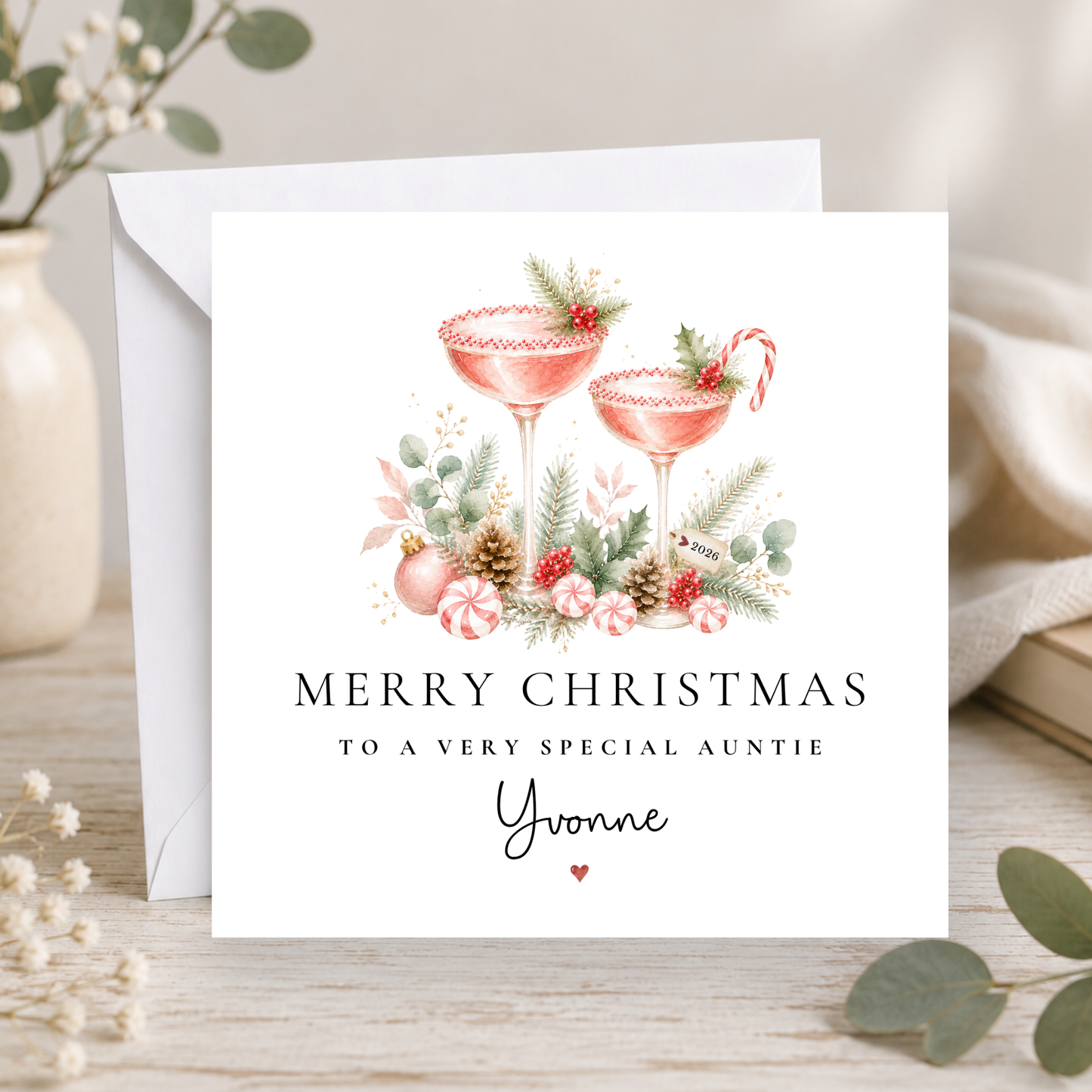 Auntie Cocktail Christmas Card