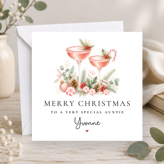 Auntie Cocktail Christmas Card