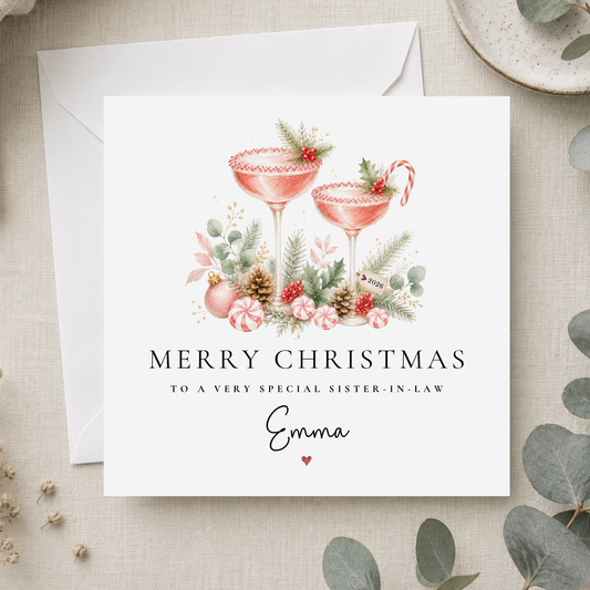 Sister-In-Law Cocktail Christmas Card