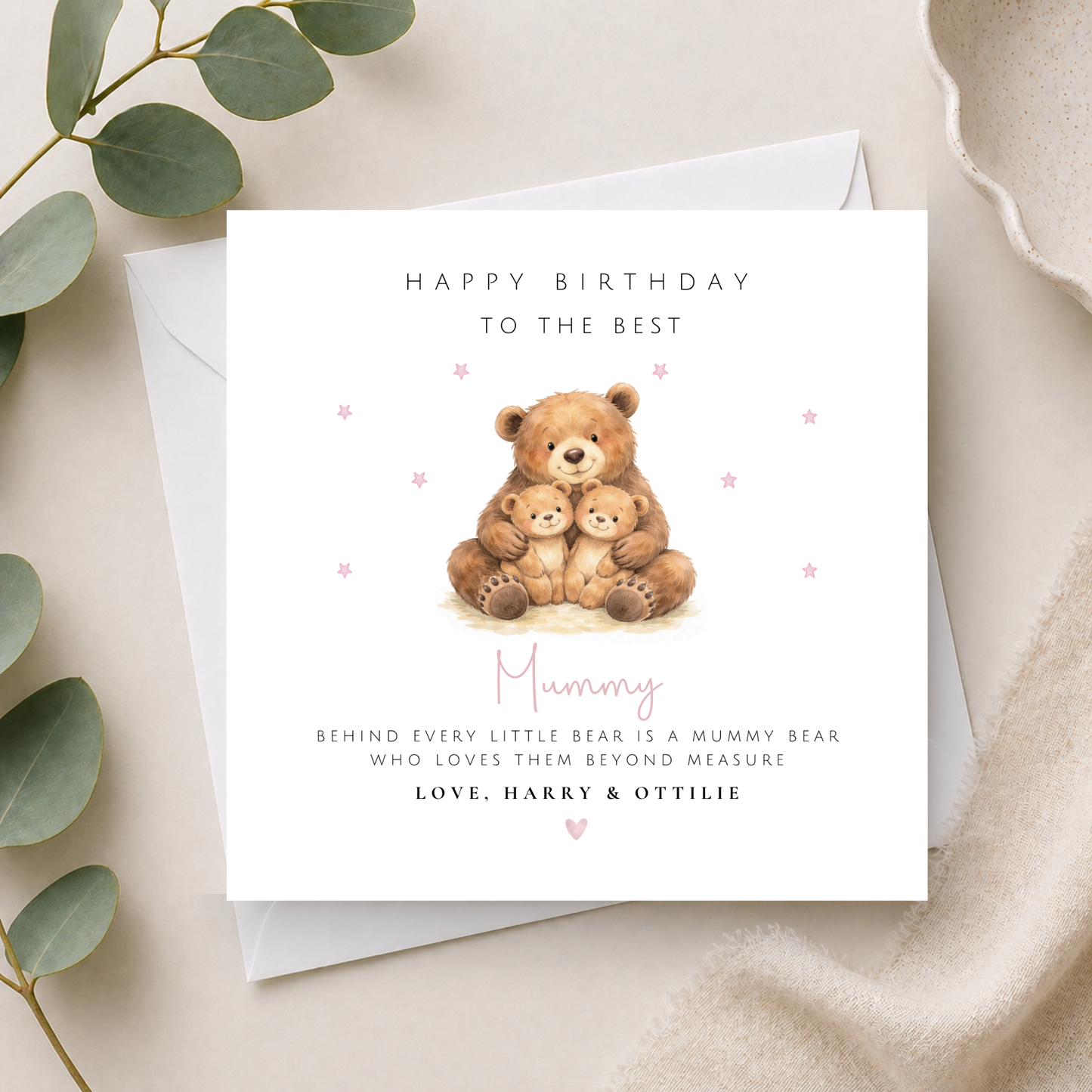 Bear Birthday Card For Mummy