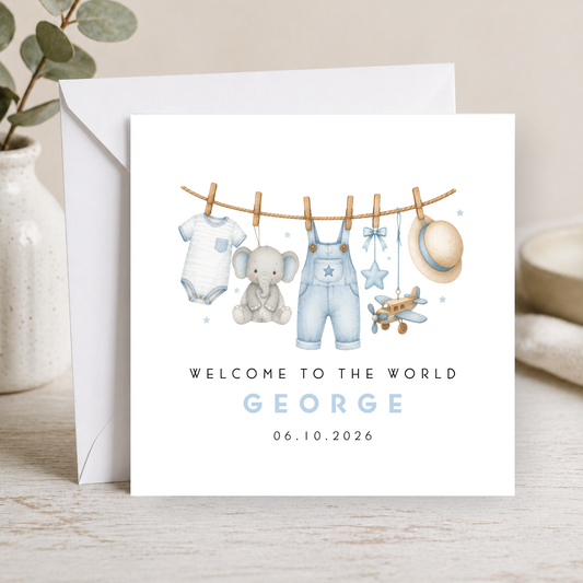 New Baby Card For Little Boy