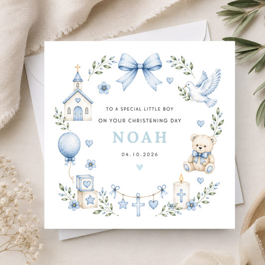 Christening Card For Little Boy