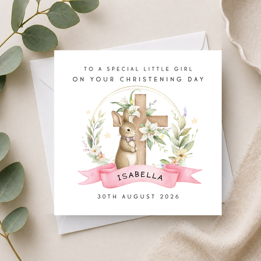 Christening Card For Little Girl