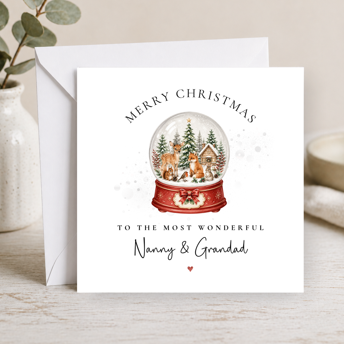 Woodland Christmas Card For Nanny & Grandad