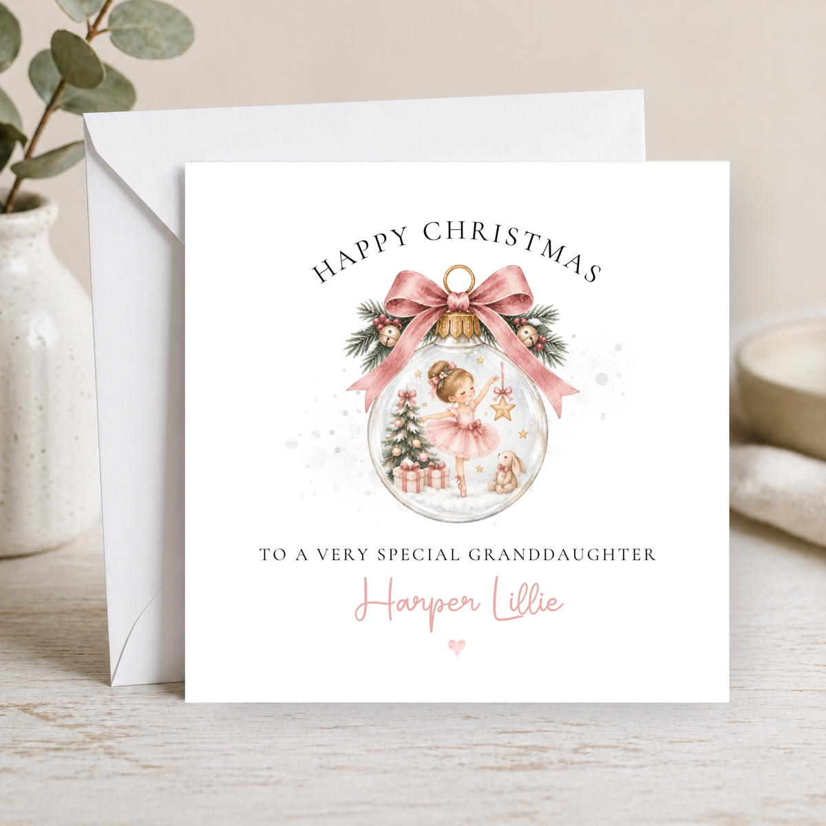 Ballerina Christmas Card For Little Girl