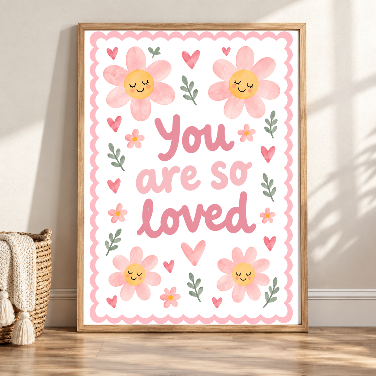 Floral You Are So Loved Wall Art